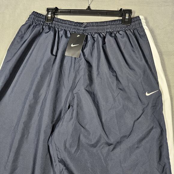 Nike Windbreaker Track Pants Size XL Blue Ankle Zip Y2K Athleisure Gym Logo - Picture 2 of 16